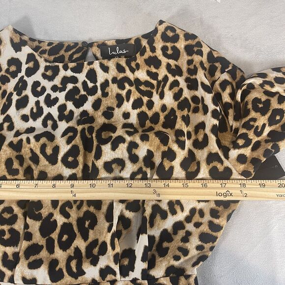 Lulu's Dress XS Wild Life Leopard Animal Print Long Sleeve Mini Party Homecoming - Picture 10 of 12